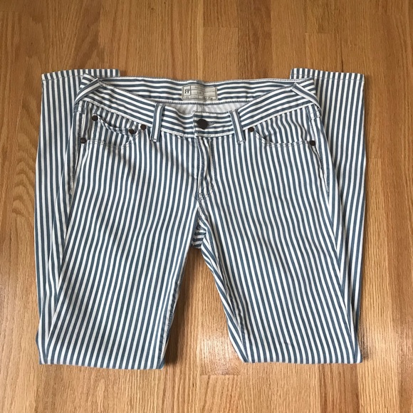 Free People Denim - Free People blue and white striped denim jeans
